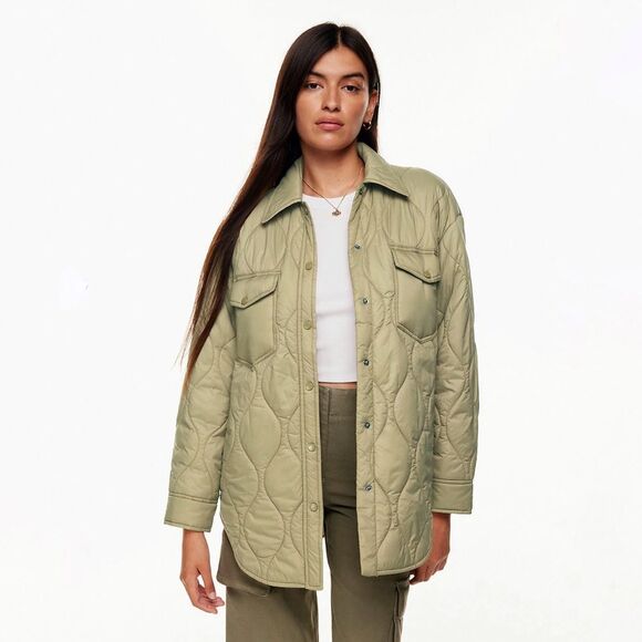 Aritzia Wilfred Free The Ganna Insulated Shirt Jacket in Blue Size XL - Picture 10 of 10